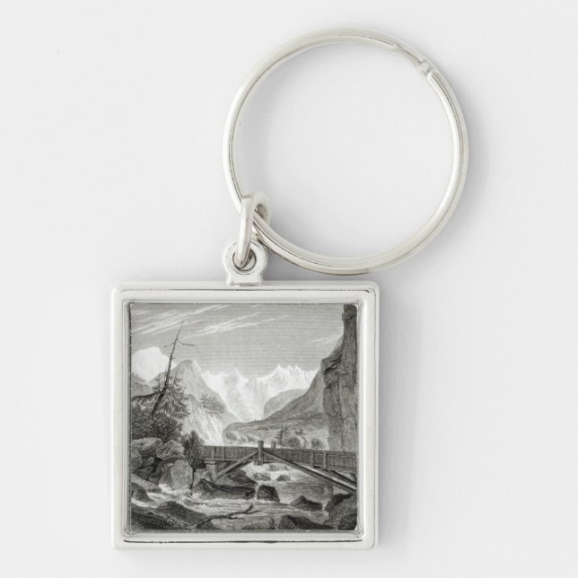 Mont Blanc from the Baths of St. Didier Keychain (Front)