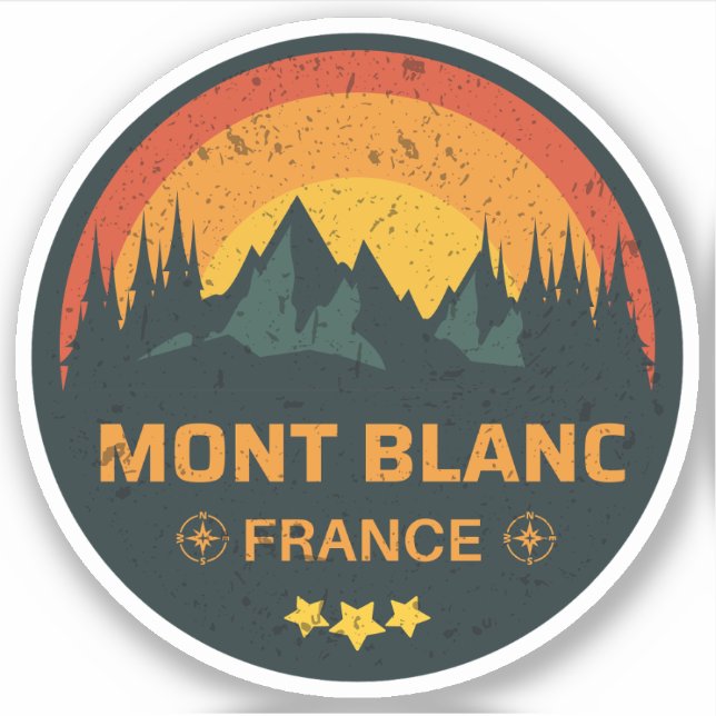 Mont Blanc hiking french adventure- Monte Bianco Sticker (Front)