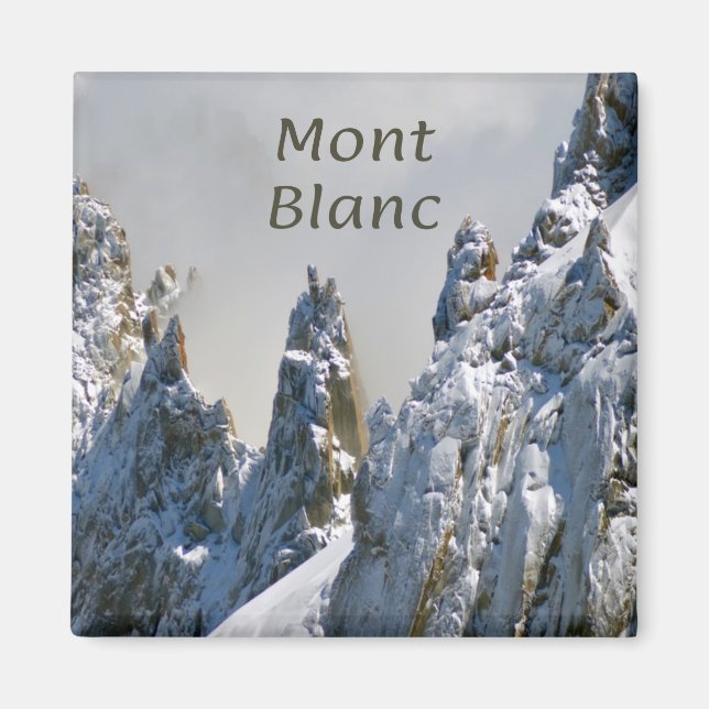 Mont Blanc Monte Bianco White Mountain Alps Europe Magnet (Front)