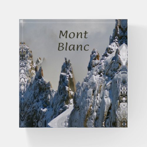 Mont Blanc Monte Bianco White Mountain Alps Europe Paperweight
