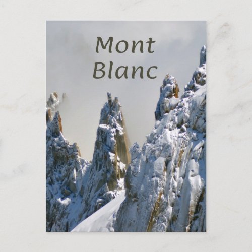 Mont Blanc Monte Bianco White Mountain Alps Europe Postcard