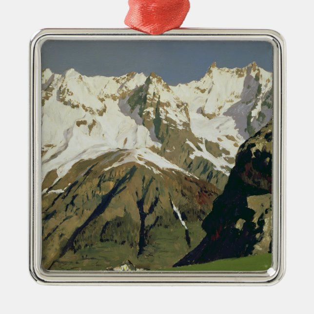 Mont Blanc Mountains, 1897 Metal Ornament (Front)