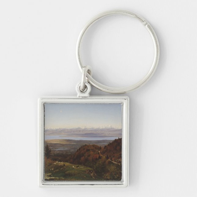 Mont-Blanc seen from Saint-Cergues, 1869 Keychain (Front)