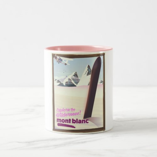 mont blanc Snowboarding travel poster Two_Tone Coffee Mug