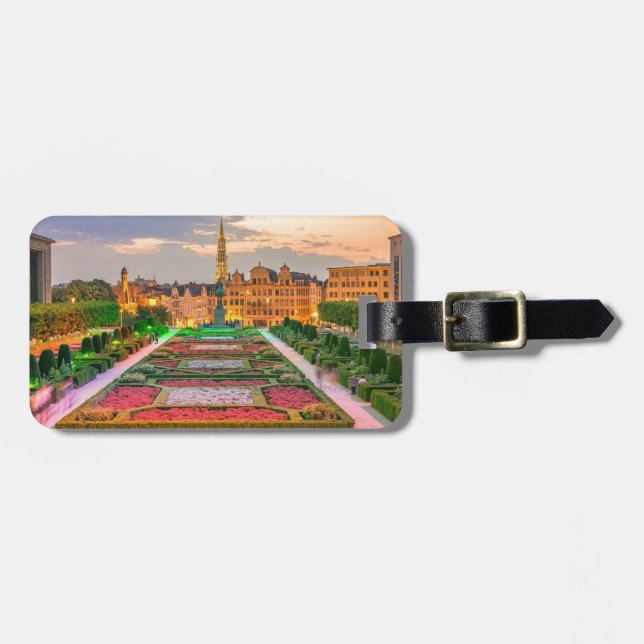 Mont des Arts Brussels Belgium stylized Luggage Tag (Front Horizontal)