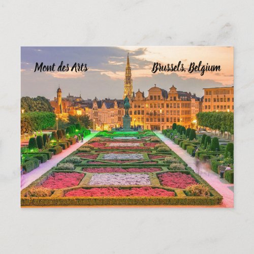 Mont des Arts Brussels Belgium stylized Postcard