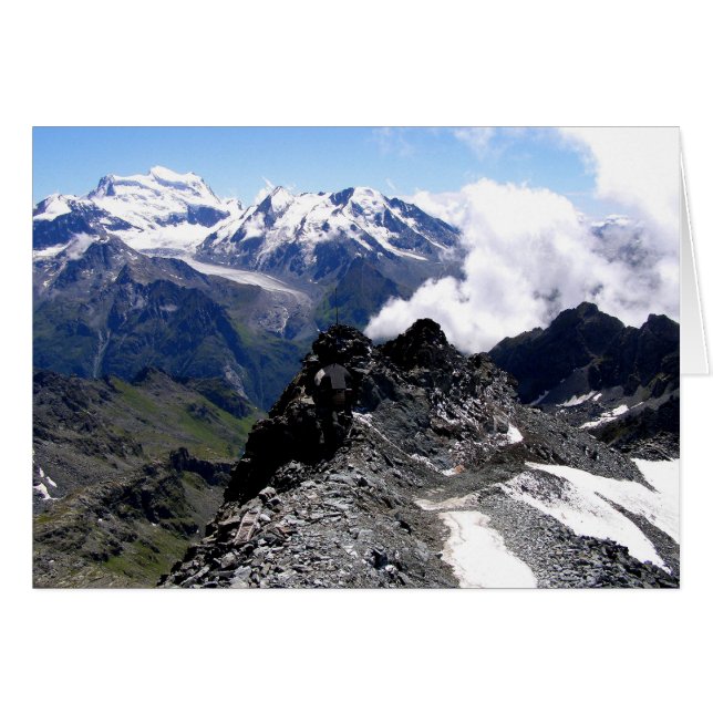 Mont Fort with mountains and glaciers card (Front Horizontal)
