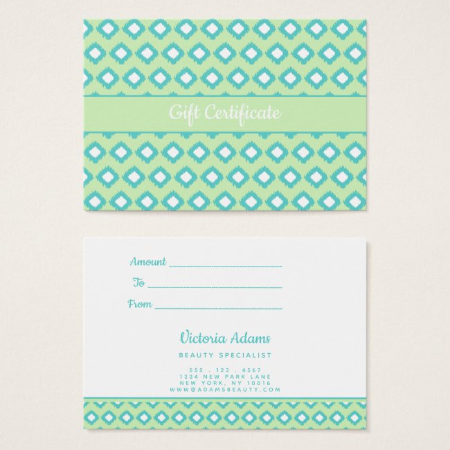 Mont Green & Teal Tribal Ikat | Gift Certificate