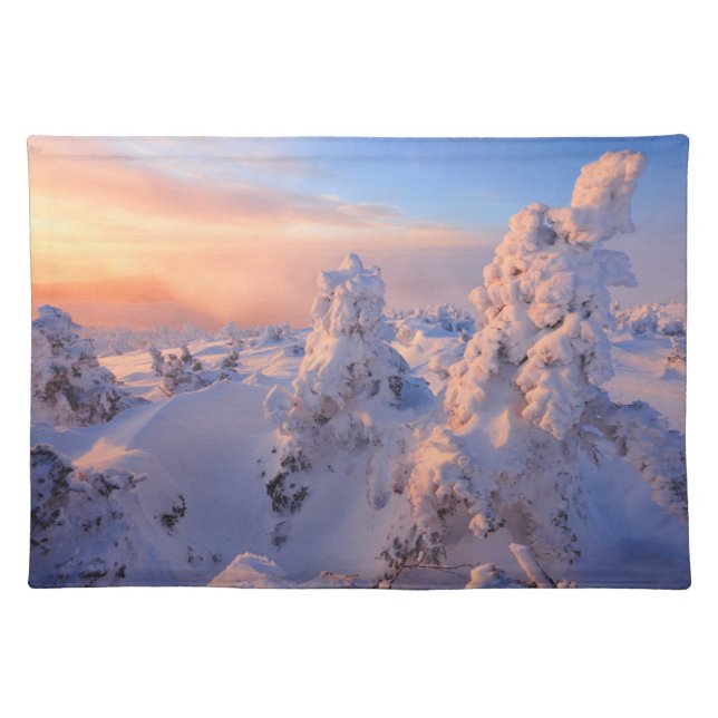 Mont Logan Sunrise Gaspesie National Park Quebec Cloth Placemat (Front)