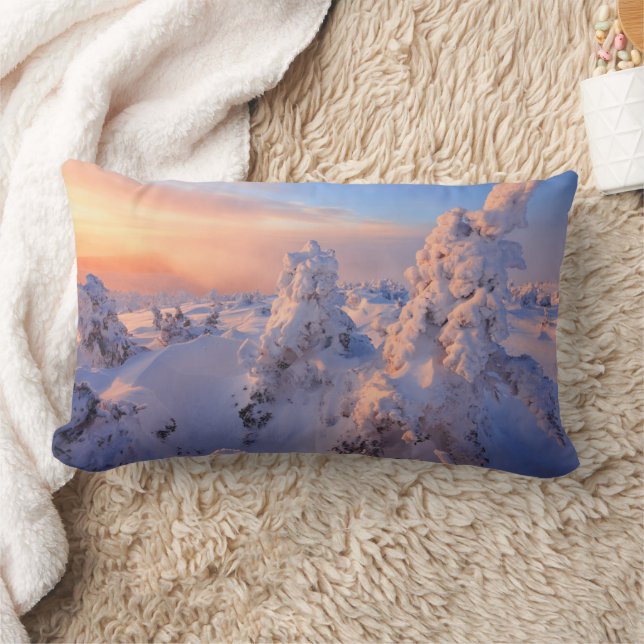 Mont Logan Sunrise Gaspesie National Park Quebec Lumbar Pillow (Blanket)