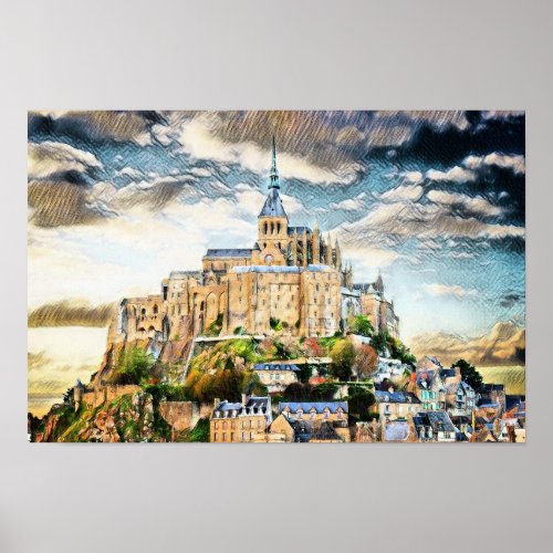 Mont_Saint_Michel Abbey France Poster