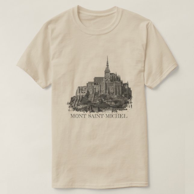 Mont Saint-Michel Distressed T-Shirt (Design Front)