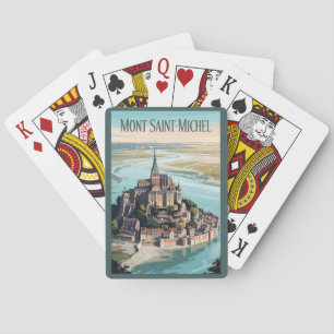 Mont-Saint-Michel France Illustration Travel Art Poker Cards