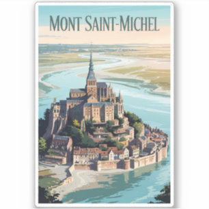 Mont-Saint-Michel France Illustration Travel Art Sticker