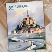 Mont Saint-Michel France Impressionist Watercolor