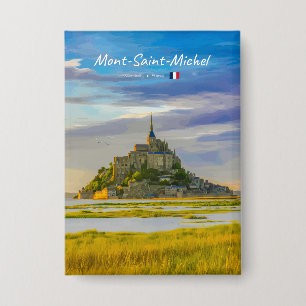 Mont-Saint-Michel, France - Medieval Abbey Button