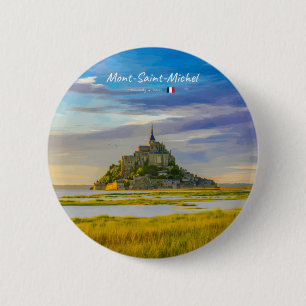 Mont-Saint-Michel, France - Medieval Abbey Button