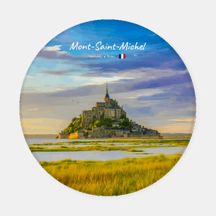 Mont-Saint-Michel, France - Medieval Abbey Coaster Set