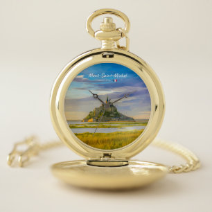 Mont-Saint-Michel, France - Medieval Abbey Pocket Watch