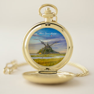 Mont-Saint-Michel, France - Medieval Abbey Pocket Watch