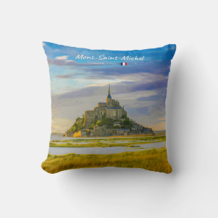 Mont-Saint-Michel, France - Medieval Abbey Throw Pillow
