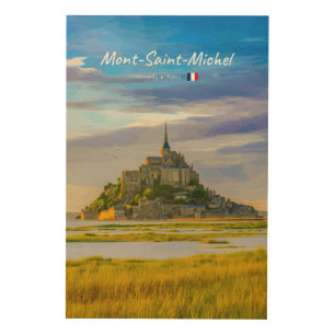 Mont-Saint-Michel, France - Medieval Abbey Wood Wall Art