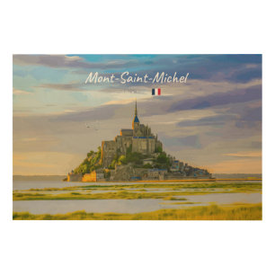 Mont-Saint-Michel, France - Medieval Abbey Wood Wall Art