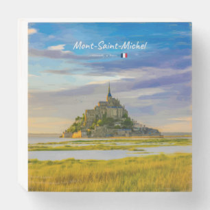 Mont-Saint-Michel, France - Medieval Abbey Wooden Box Sign