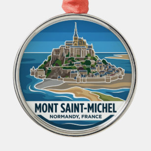 Mont Saint-Michel France Metal Ornament