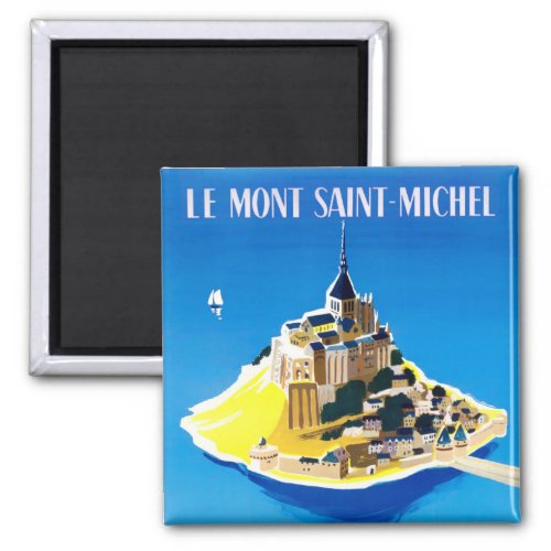 Mont Saint Michel France vintage travel magnet