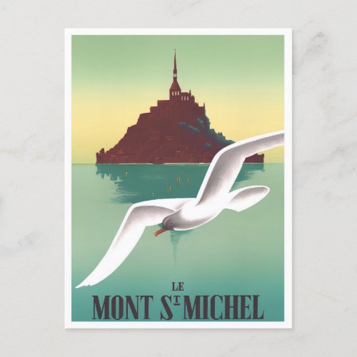 Mont Saint Michel France vintage travel Postcard
