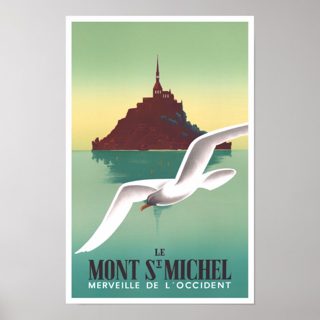 Mont Saint Michel France vintage travel Poster (Front)