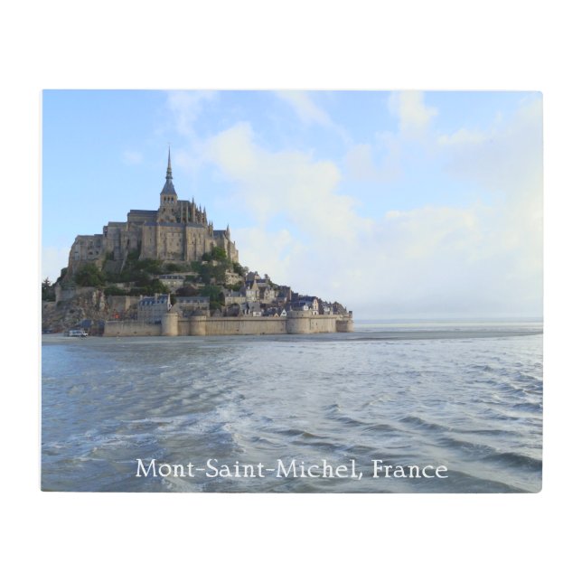 Mont-Saint-Michel High Tide, Normandy, Fance - Metal Print (Front)