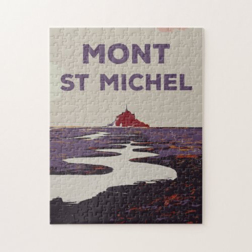 Mont Saint Michel illustration France Jigsaw Puzzle