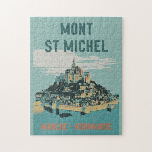 Mont Saint Michel illustration France Jigsaw Puzzle