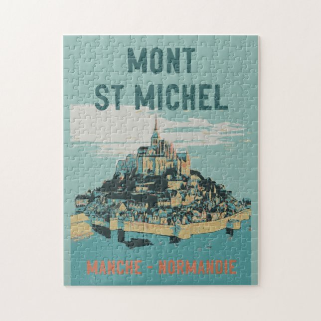 Mont Saint Michel illustration France Jigsaw Puzzle (Vertical)