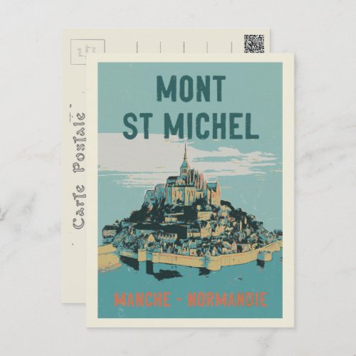 Mont Saint Michel illustration France Postcard