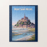 Mont Saint Michel Illustration Travel Art Vintage Jigsaw Puzzle<br><div class="desc">Mont-Saint-Michel in a vector art style. Mont-Saint-Michel,  a magical island commune in Normandy,  France,  is famous for its dramatic tides,  medieval abbey,  and stunning panoramic views.</div>