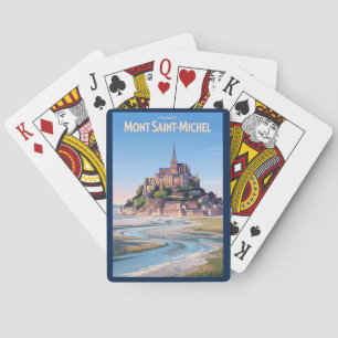 Mont Saint Michel Illustration Travel Art Vintage Poker Cards