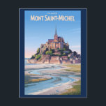Mont Saint Michel Illustration Travel Art Vintage Postcard<br><div class="desc">Mont-Saint-Michel in a vector art style. Mont-Saint-Michel,  a magical island commune in Normandy,  France,  is famous for its dramatic tides,  medieval abbey,  and stunning panoramic views.</div>