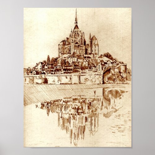 Mont Saint Michel Monastary Poster