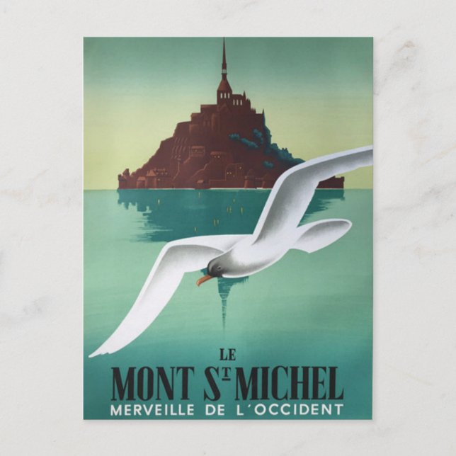 Mont-Saint-Michel mouette Postcard (Front)