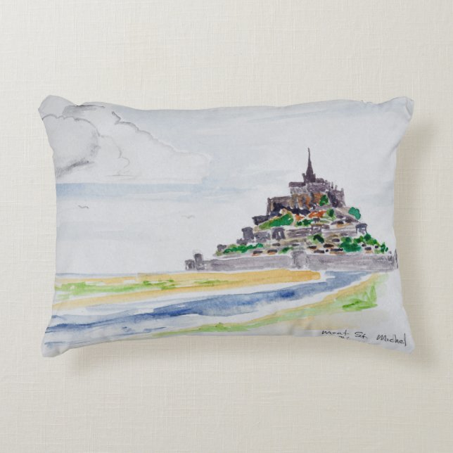 Mont Saint-Michel, Normandy, France Accent Pillow (Front)