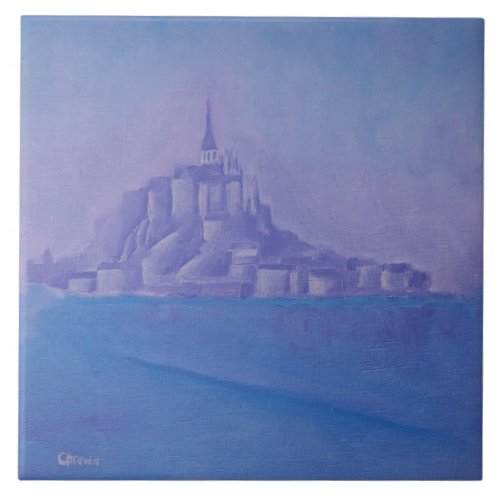 Mont Saint Michel Oil Painting_France_ Ceramic Tile