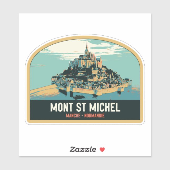Mont Saint Michel original illustration France Sti Sticker (Sheet)