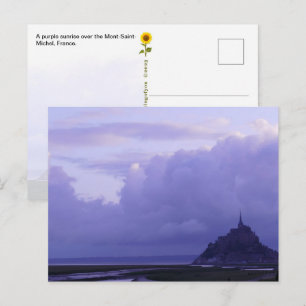 Mont-Saint-Michel Purple Sunrise, France -postcard Postcard