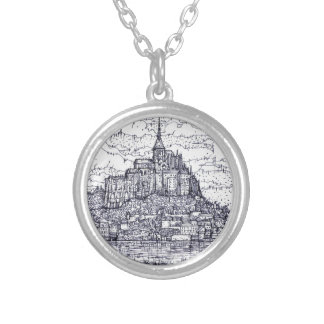 mont saint-michel silver plated necklace