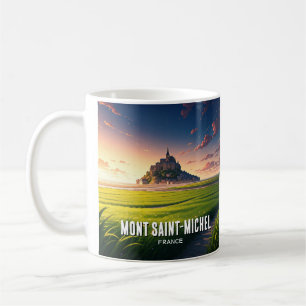 Mont Saint-Michel Sunset Postcard Coffee Mug