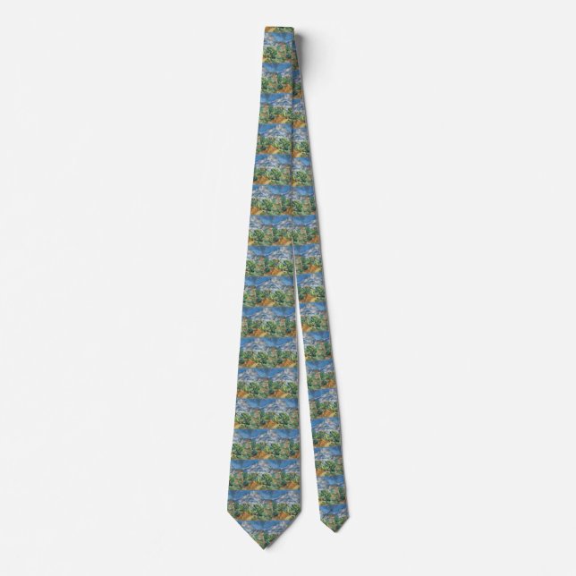 Mont Sainte Victoire Above Tholonet, Paul Cezanne Neck Tie (Front)