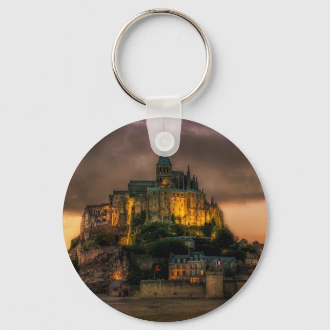 Mont St Michel Island Church Normandy Keychain (Front)